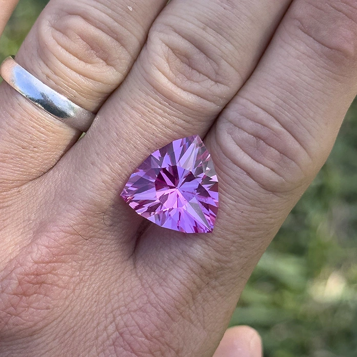 Trillion Cut Pink Sapphire Lab-Made Loose Gemstone