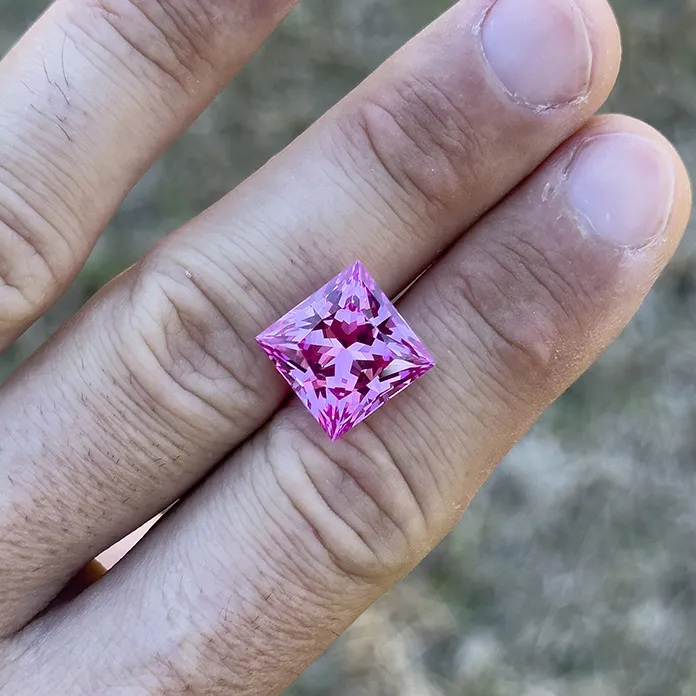 Princess Cut Pink Sapphire Lab-Made Loose Gemstone